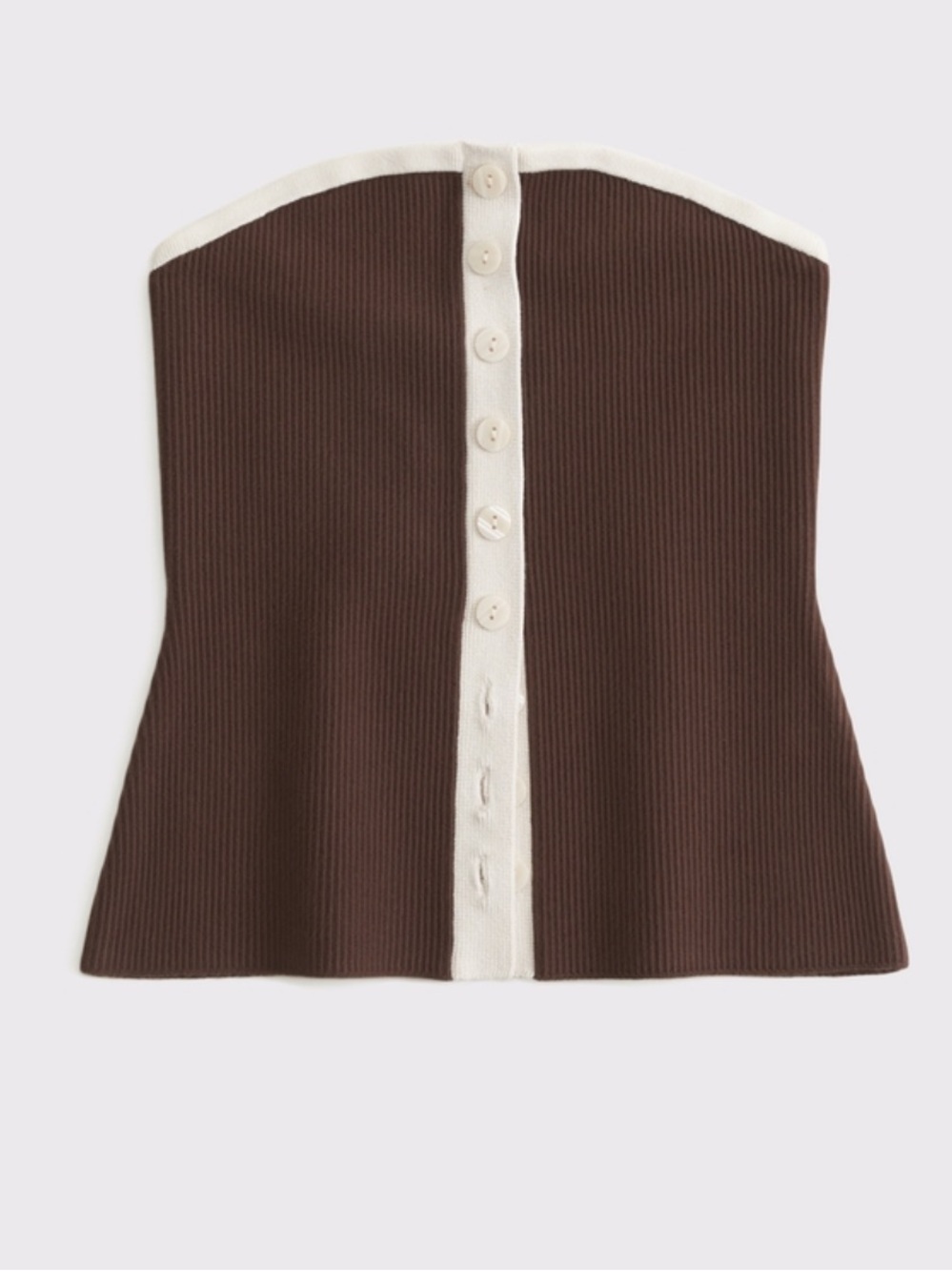 NWT Abercrombie Knit Strapless Button-Front Top - XS